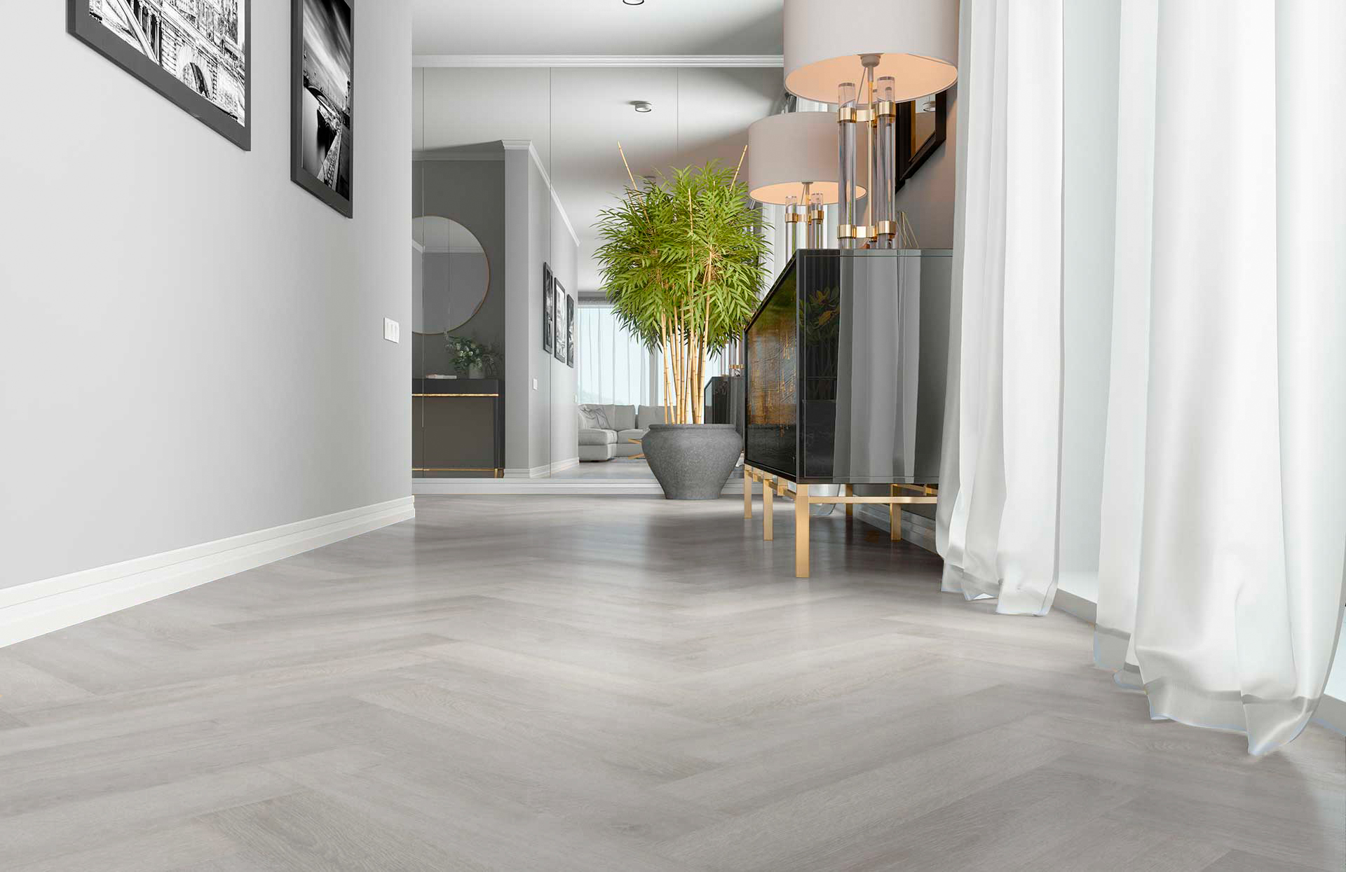 Кварцевый ламинат Fargo Паркет Английская ёлка Дуб Финский Залив 33-2180-04 4/0.5мм